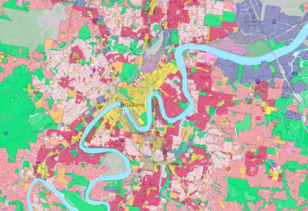 Homesnoop platform showing planning zones on the map